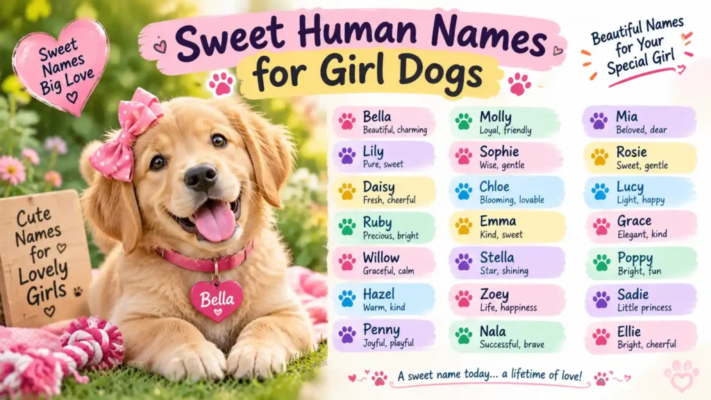 Sweet Human Names for Girl Dogs