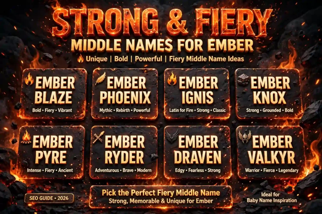 Strong and Fiery Middle Names for Ember