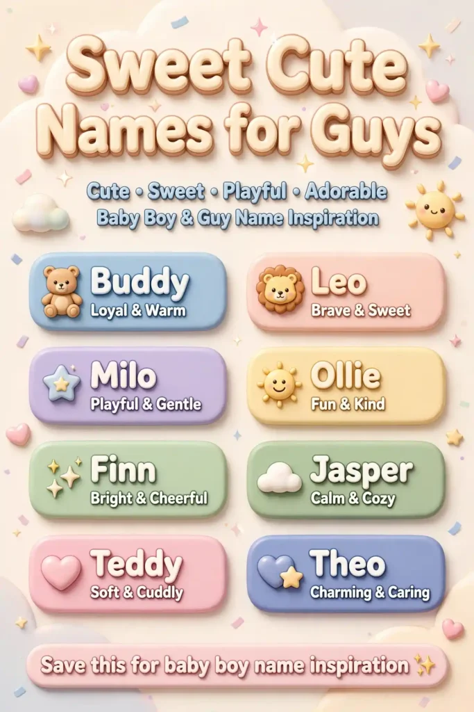 Sweet Cute Names for Guys