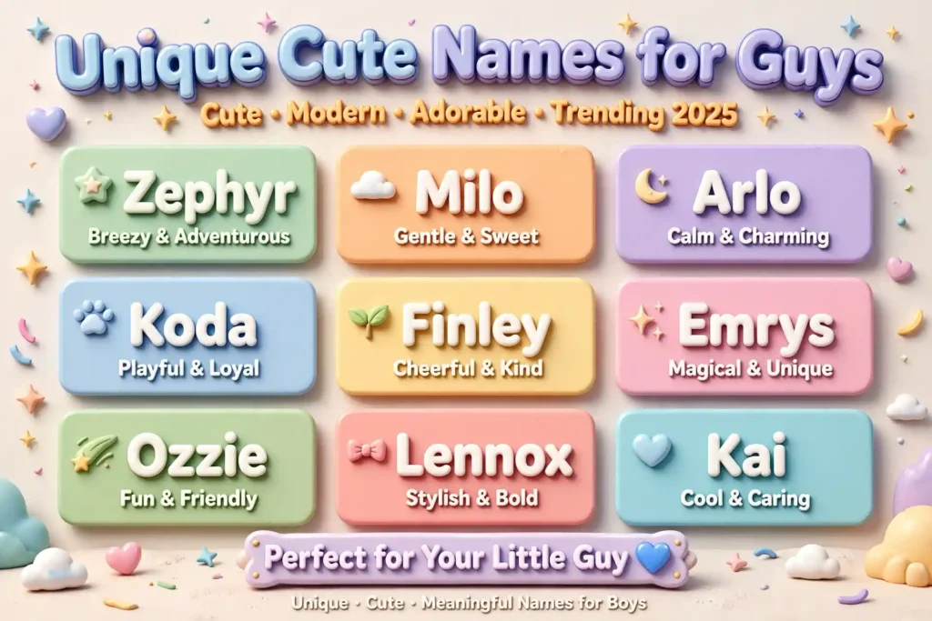 Unique Cute Names for Guys